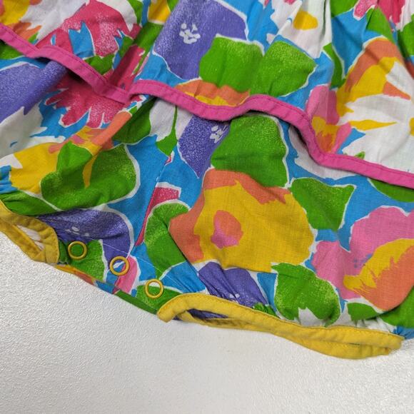 Vintage Bubble Romper Girls Size 18m Floral Tulip Outfit - Picture 3 of 5